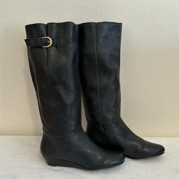 New! Retail $150 Steven By Steve Madden Leather Knee High Pull On Boots Size 6.5