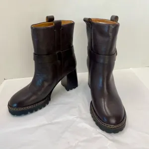 New See by Chloé Hana Ankle Boot Cedar Brown Heel Women’s 38 or 7 Luxury NWOB