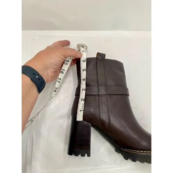New See by Chloé Hana Ankle Boot Cedar Brown Heel Women’s 38 or 7 Luxury NWOB