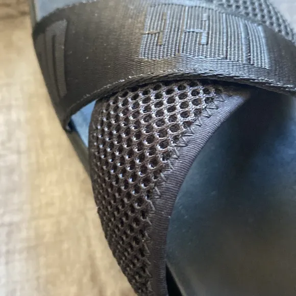 New size 9 uGG mesh black platform sandals.