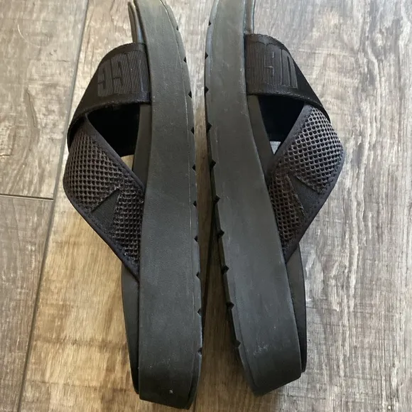 New size 9 uGG mesh black platform sandals.