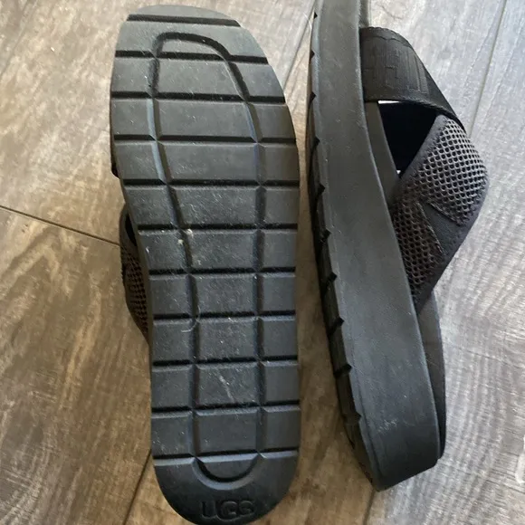 New size 9 uGG mesh black platform sandals.