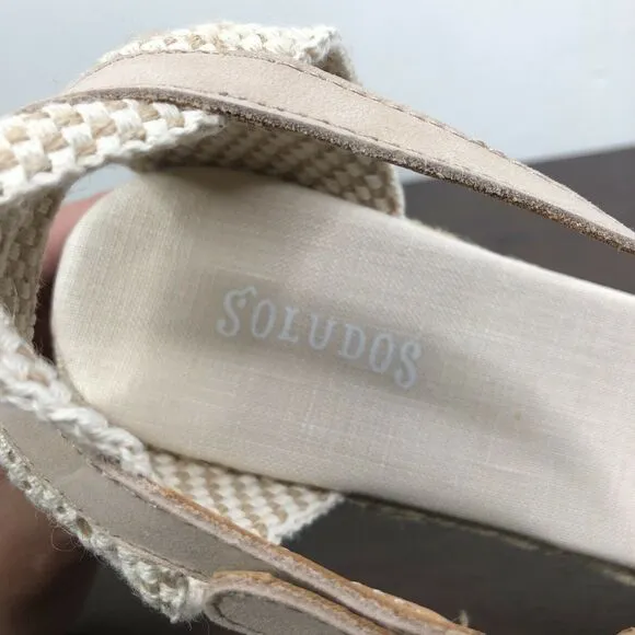 NEW Soludos Womens Open-Toe Midwedge Blush Espadrilles Sandals Size 10