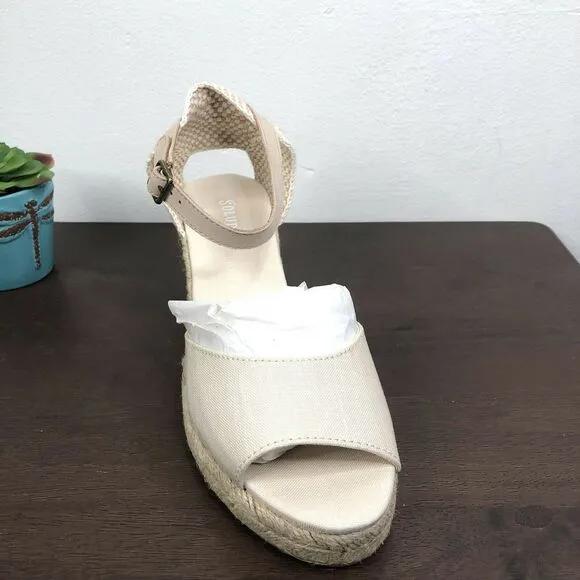 NEW Soludos Womens Open-Toe Midwedge Blush Espadrilles Sandals Size 10