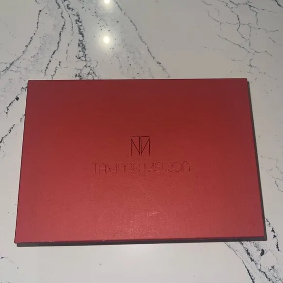 NEW TAMARA MELLON WHISPER 90 Red Patent Leather Peep Heels Shoes {$650} 39.5