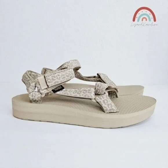 New! Teva Midform Universal Platform Leopard Strappy Outdoor Sandals