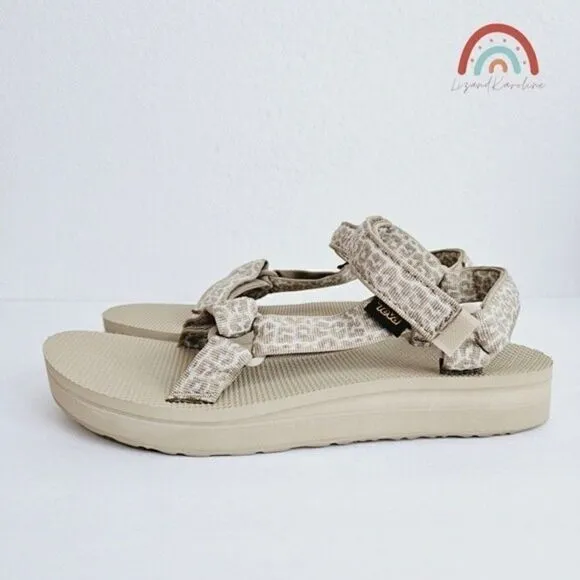 New! Teva Midform Universal Platform Leopard Strappy Outdoor Sandals