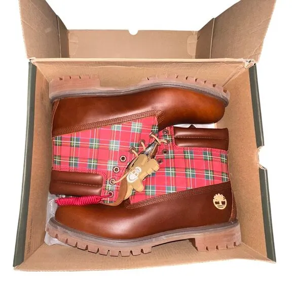 New TIMBERLAND Premium brown full grain Christmas Boots “GINGERBREAD MAN”