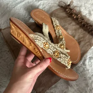 New Tommy Bahama Thong Sandals Flip Flops Wedge Shoes Beach Summer Size 10