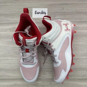 NEW Under Armour Command MC Mid Lacrosse Cleat Men's Size 9 Mid Red White