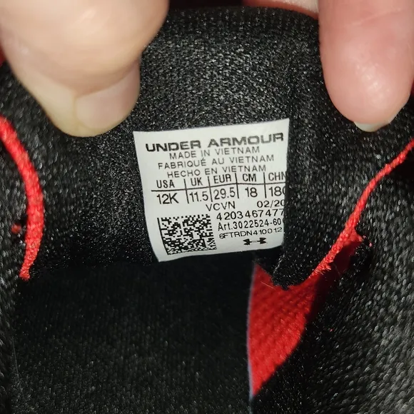 New Under Armour Kids Red Athletic Shoes