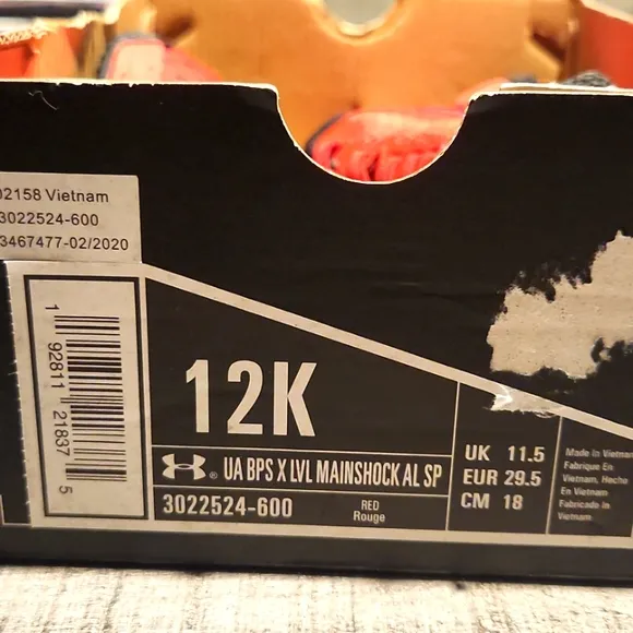 New Under Armour Kids Red Athletic Shoes