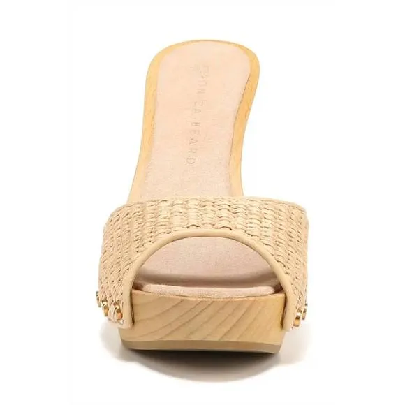 NEW VERONICA BEARD women's layne platform sandals in tan