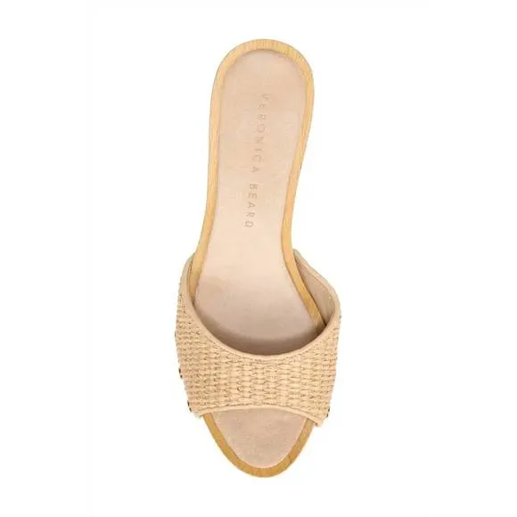 NEW VERONICA BEARD women's layne platform sandals in tan