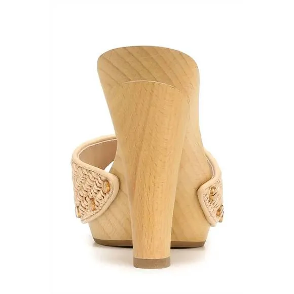 NEW VERONICA BEARD women's layne platform sandals in tan
