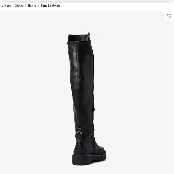 NEW WITHOUT TAGS SAM EDELMAN LERUE TALL RIDING BOOTS IN BLACK VEGAN LEATHER