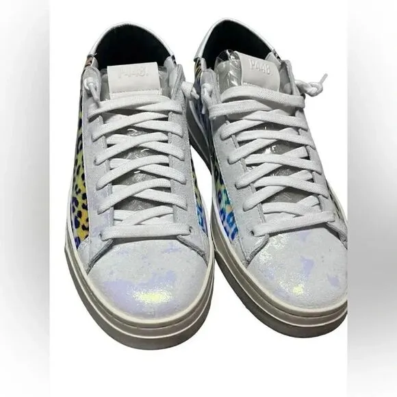 NEW women’s P448 Jack hologram animal print iridescent sneakers shoes size USA 7