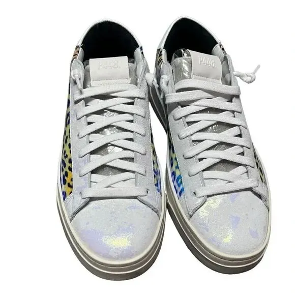 NEW women’s P448 Jack hologram animal print iridescent sneakers shoes size USA 7