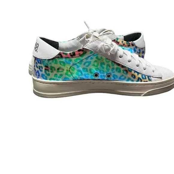 NEW women’s P448 Jack hologram animal print iridescent sneakers shoes size USA 7