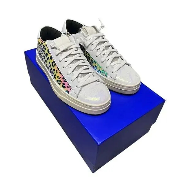 NEW women’s P448 Jack hologram animal print iridescent sneakers shoes size USA 7