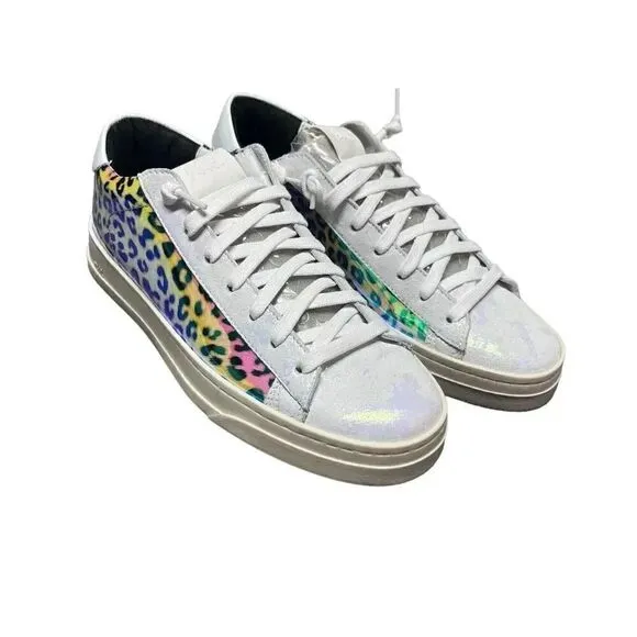 NEW women’s P448 Jack hologram animal print iridescent sneakers shoes size USA 7