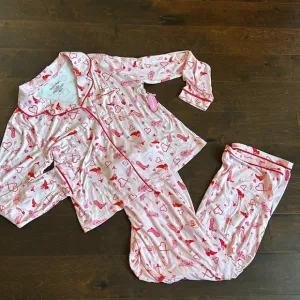 New Womens Pajama Set 2 Pc Cowboy Hats Boots Hearts Western