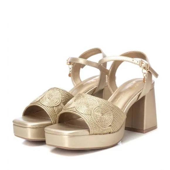 NEW XTI women's heeled platform sandals in gold