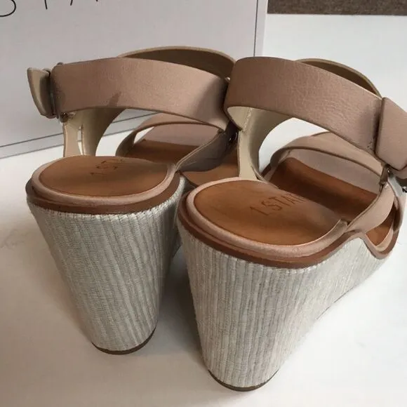 NIB 1. State leather wedge sandals