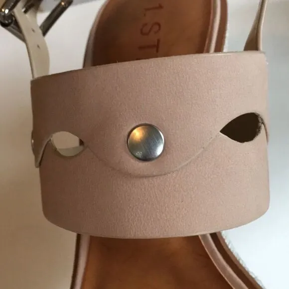 NIB 1. State leather wedge sandals