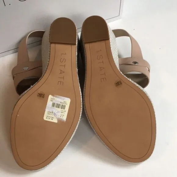 NIB 1. State leather wedge sandals