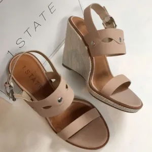 NIB 1. State leather wedge sandals