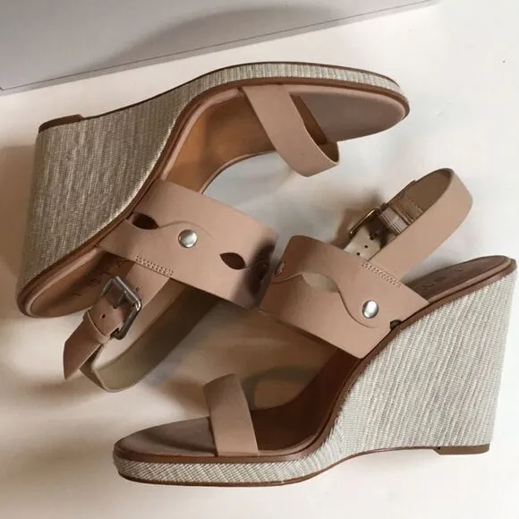NIB 1. State leather wedge sandals
