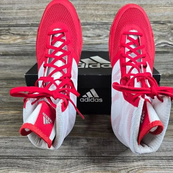 NIB Adidas Pretereo III Red/White Wrestling Shoes Retail $129.99 Men's Size 11.5