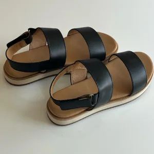 NIB Anthropologie Nisolo Go-To Platform Sandals in Black Sz 6.5