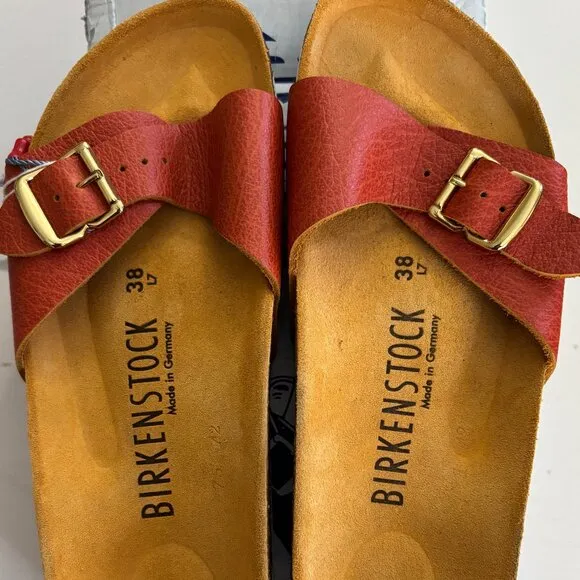 NIB | Birkenstock Madrid 1963 Limited Edition Grained Leather Pigalle Red EU 38