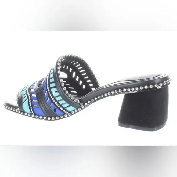 NIB Cecelia New York Luna Metalic Beads Slide Low Heel Luxury 👡 Sandal