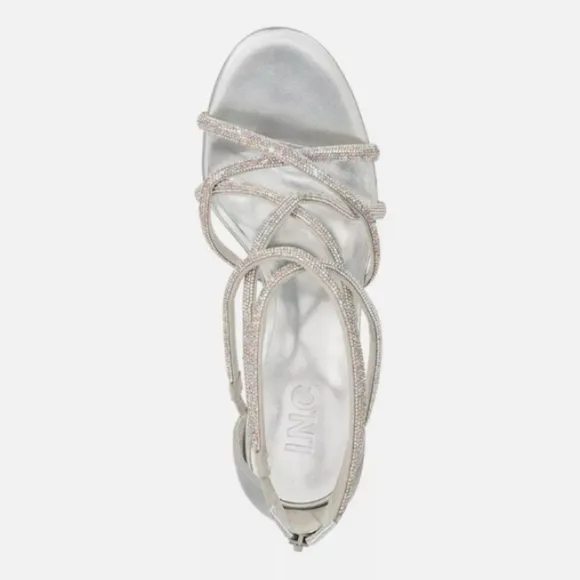 NIB Inc International Concepts Nellemi Silver Strappy Platform Dress Sandal