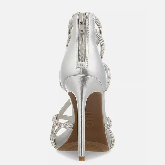 NIB Inc International Concepts Nellemi Silver Strappy Platform Dress Sandal