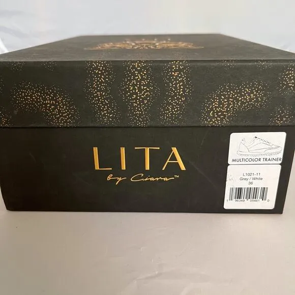 NIB LITA by Ciara Women's Italian Leather Multicolor Trainer Sneakers, Shoes