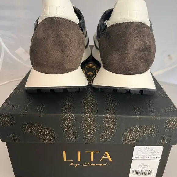 NIB LITA by Ciara Women's Italian Leather Multicolor Trainer Sneakers, Shoes