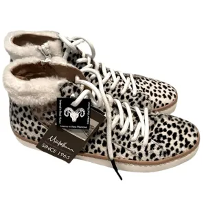NIB Montelliana 1965 Sandy High Top Sneaker Boots Cow Spot Calf Fur Size 8