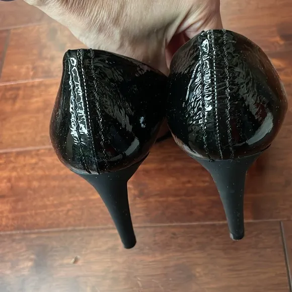 NIB Proenza Schouler Italy Toscana Black Textured Patent Leather Pump Heels 38