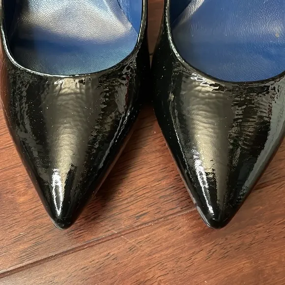 NIB Proenza Schouler Italy Toscana Black Textured Patent Leather Pump Heels 38