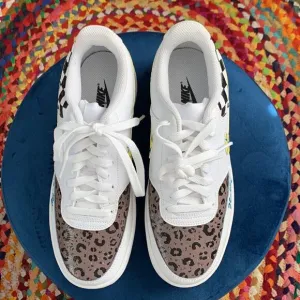 NIB Women's Nike Court Vision Low Custom Painted Sneaker Shoes 8.5
