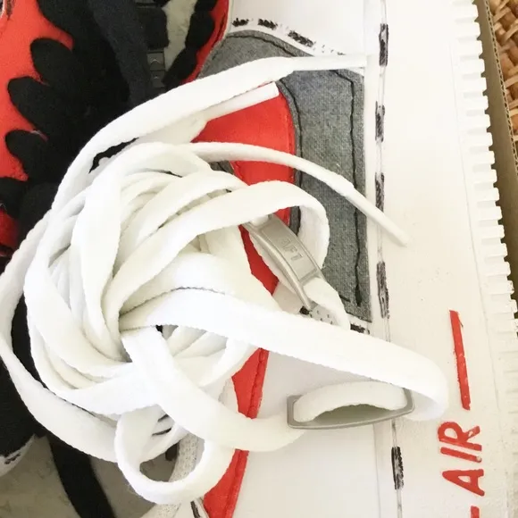 Nike Air Force 1 07 Custom Shoes Size 8 Mens 9.5 Womens White, Red &amp; Black