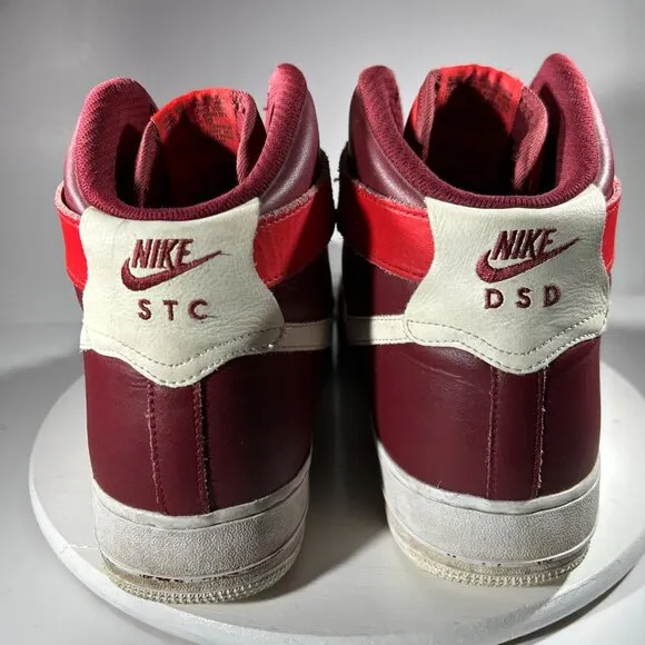 Nike Air Force 1 AF1 Mens Shoes Basketball Sneaker Size 14 Red Maroon Mid Custom