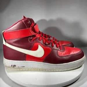 Nike Air Force 1 AF1 Mens Shoes Basketball Sneaker Size 14 Red Maroon Mid Custom