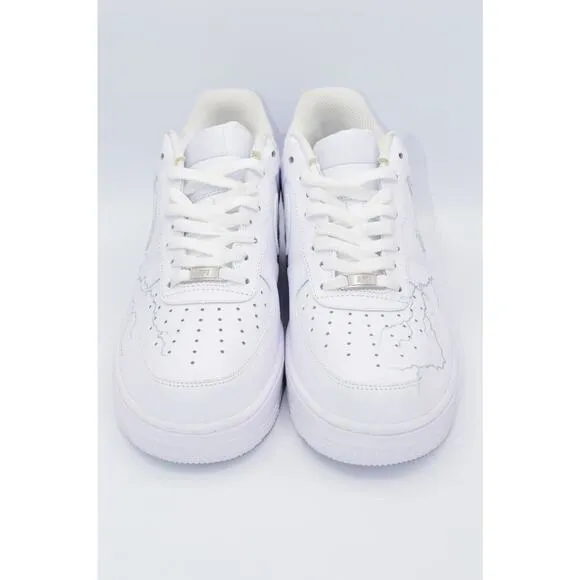 Nike Air Force 1 AF1 NEW Design White Reflective Lightning Custom Shoes 10.5