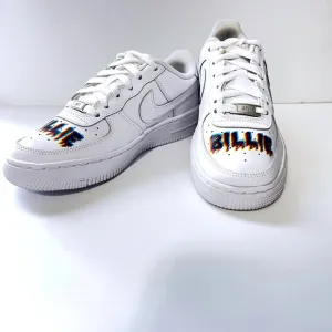 Nike Air Force 1 Billie Eilish Custom Sneakers White Shoes Size 7 Women's