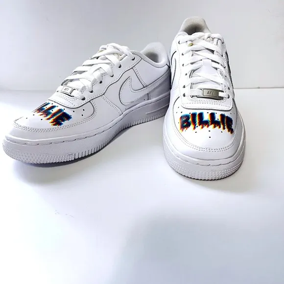Nike Air Force 1 Billie Eilish Custom Sneakers White Shoes Size 7 Women's